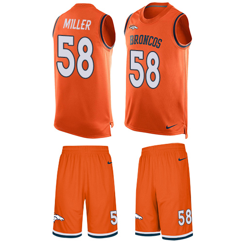 Nike Broncos #58 Von Miller Orange Team Color Men's Stitched NFL Limited Tank Top Suit Jersey